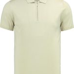 Herren-Poloshirt mit Reißverschluss, tailliert, Strick, Modell Stefano - AJ-601 - Beige