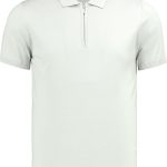 Herren-Poloshirt mit Reißverschluss, tailliert, Strick, Modell Stefano - AJ-601 - Weiß