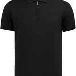 Herren-Poloshirt mit Reißverschluss, tailliert, Modell Stefano - AJ-601 - Schwarz