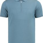 Herren-Poloshirt mit Reißverschluss, tailliert, Modell Stefano - AJ-601 - Indigo