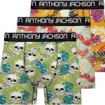 Lycra 5-3er-Pack Boxmuster Premium Herren Boxer Palm Horizon- AJ-330 A (3er-Pack)