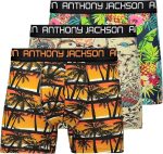 Lycra 5-3er-Pack Boxmuster Premium Herren Boxer Palm Horizon- AJ-330 B (3er-Pack)