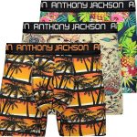 Lycra 5-3er-Pack Boxmuster Premium Herren Boxer Palm Horizon- AJ-330 B (3er-Pack)