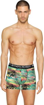 Lycra 5-3er-Pack Boxmuster Premium Herren Boxer Palm Horizon- AJ-330 C (3er-Pack) – Bild 2