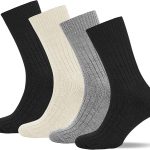 Hergestellt aus natürlicher Baumwolle, 4er-Packung Nahtlose Rippstrick-Socken aus Bio-Baumwolle für Damen und Herren NaturWalk - 207 D - MIX1