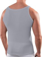 5er-Pack Premium-Rib-Herren-Unterhemden CESAR Extra Long – Gekämmter, feiner Twill aus Bio-Baumwolle – GRAU – Bild 2