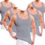 5er-Pack Premium Classic Herren-Unterhemd ALEXANDER Extra Long - Gekämmte, feine Bio-Baumwolle (einfarbig) - GRAU – Bild 3