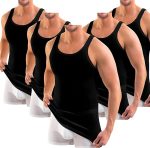 5er-Pack Premium Classic Herren-Unterhemd ALEXANDER Extra Long – Gekämmte, feine Bio-Baumwolle (einfarbig) – SCHWARZ – Bild 3