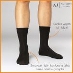 6 Paar Herrensocken der Marke BAMBOO Premium Classic in einer Box – AJ-204 Marineblau – Bild 3