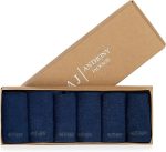 6 Paar Herrensocken der Marke BAMBOO Premium Classic in einer Box – AJ-204 Marineblau – Bild 2