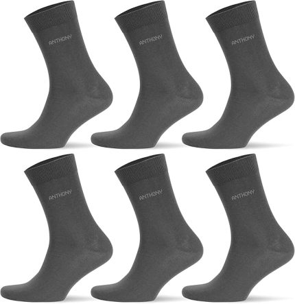 6 Paar Herrensocken aus hochwertigem, klassischem Bambusmaterial in einer Box – DARIAN