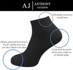 10 Paar verpackte, hochwertige, knöchellange Sport-Socken aus Bambus für Damen und Herren, Modell JESUS ​​- SCHWARZ – Bild 2