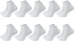 10 Paar verpackte BAMBOO Premium Herren- und Damen-Knöchellange kurze Sport-, Lauf- und Wandersocken JESUS ​​- WEISS