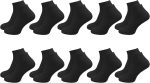 10 Paar verpackte, hochwertige, knöchellange Sport-Socken aus Bambus für Damen und Herren, Modell JESUS ​​- SCHWARZ