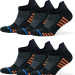 6 Paar hochwertige, gemusterte, nahtlose Sportsocken aus Bambus für Damen und Herren, ideal zum Laufen und Wandern (Fabian - AJ-205 A)