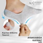 10 Paar hochwertige, nahtlose, unsichtbare und rutschfeste Silikon-Ballerinasocken von BAMBOO für Damen und Herren (Brook - MIX 2) in einer Box – Bild 2