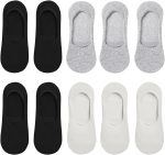 10 Paar hochwertige, nahtlose, unsichtbare und rutschfeste Silikon-Ballerinasocken von BAMBOO für Damen und Herren (Brook - MIX1) in einer Box