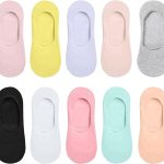 10 Paar hochwertige, nahtlose, unsichtbare und rutschfeste Silikon-Ballerinasocken von BAMBOO für Damen und Herren (Brook - MIX 2) in einer Box