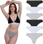 Lycra 6er-Pack Premium-Damen-Tangas für den täglichen Gebrauch Maya G-005 A