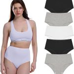 Lycra 5er-Pack Premium-Damen-Slips mit hohem Bund für den täglichen Gebrauch, Beere G-007 A