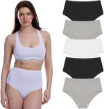 Lycra 5er-Pack Premium-Damen-Slips mit hohem Bund für den täglichen Gebrauch, Beere G-007 A