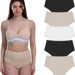 Lycra 5er-Pack Premium-Damen-Slips mit hohem Bund für den täglichen Gebrauch, Beere G-007 C