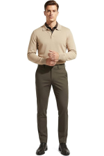 Hochwertiger Herren-Rollkragenpullover von Massimiliano – Beige