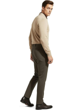 Hochwertiger Herren-Rollkragenpullover von Massimiliano – Beige – Bild 3