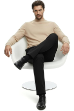 Hochwertiger Herren-Strickpullover mit halbem Rollkragen, Gregorio - Beige – Bild 3