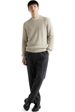 Hochwertiger Baumwoll-Rippstrickpullover von Giordani – Beige – Bild 3