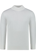 Hochwertiger Herren-Strickpullover mit halbem Rollkragen, Modell Gregorio – Weiß – Bild 2