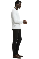 Hochwertiger Herren-Strickpullover Tomasso – Weiß – Bild 5