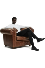 Hochwertiger Herren-Strickpullover mit halbem Rollkragen, Modell Gregorio – Weiß – Bild 5