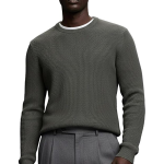 Premium-Baumwoll-Rippstrickpullover von Giordani – Khaki