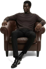 Hochwertiger Herren-Strickpullover mit halbem Rollkragen, Modell Gregorio – Braun – Bild 6