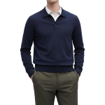 Hochwertiger Herren-Rollkragenpullover von Massimiliano – Marineblau