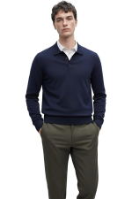 Hochwertiger Herren-Rollkragenpullover von Massimiliano – Marineblau