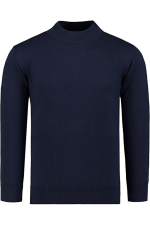 Hochwertiger Herren-Strickpullover mit halbem Rollkragen, Modell Gregorio – Marineblau – Bild 2