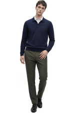 Hochwertiger Herren-Rollkragenpullover von Massimiliano – Marineblau – Bild 4