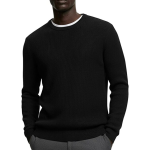 Premium-Baumwoll-Rippstrickpullover von Giordani – Schwarz