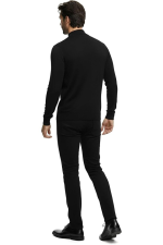Hochwertiger Herren-Strickpullover mit halbem Rollkragen, Modell Gregorio – Schwarz – Bild 5