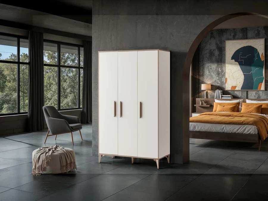 Paris PARIS Kleiderschrank 3-türig 125x55x212 cm – Bild 1
