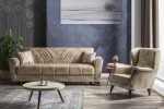 VALENTE 3-Sitzer Schlafsofa Beige
