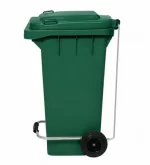 120L Müllcontainer mit Pedal – Grün – Bild 2